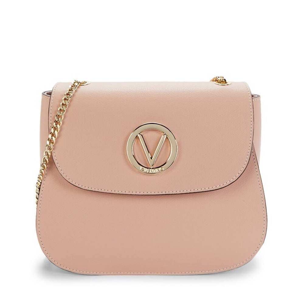 Mario Valentino Blush Crossbody Bag with Gold Chain